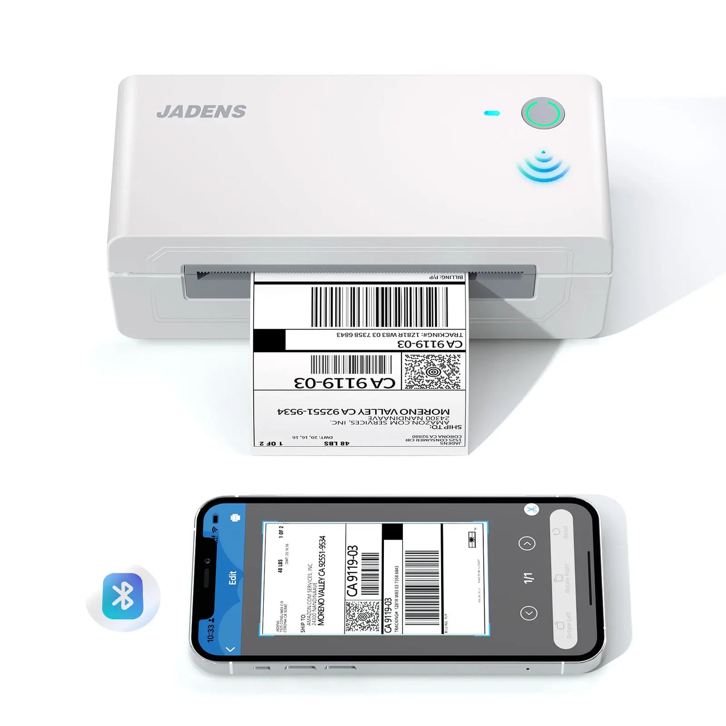 JADENS Bluetooth Thermal Label Printer – iOS/Android/PC, Etsy/Ebay/Shopify