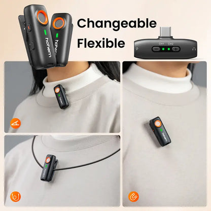 Hohem MIC-01 Wireless Lavalier Mic, DSP Noise Cancel, 20H Battery