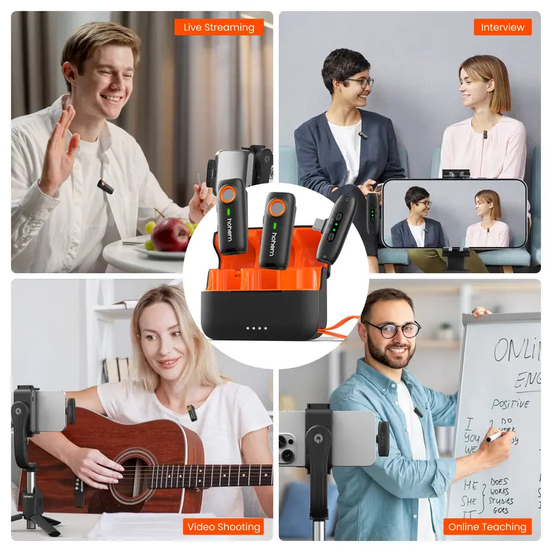 Hohem MIC-01 Wireless Lavalier Mic, DSP Noise Cancel, 20H Battery
