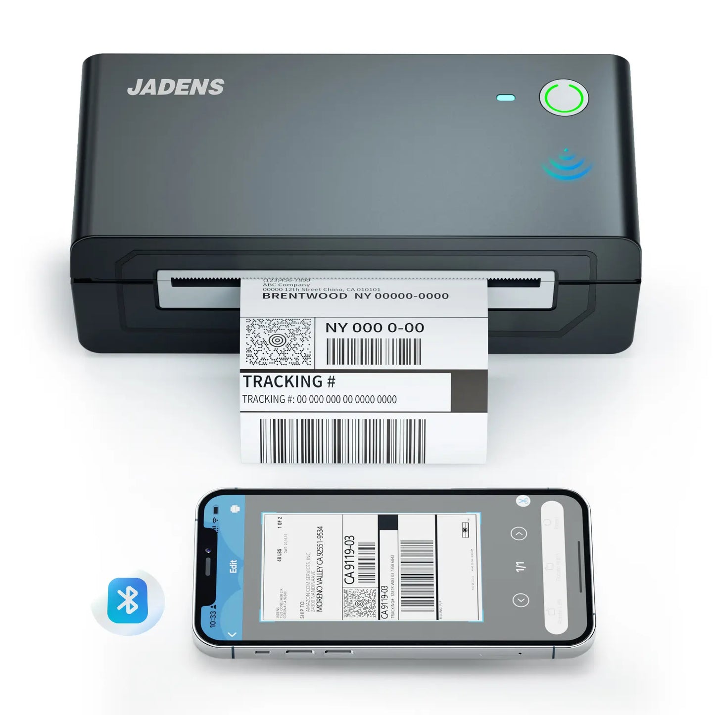 JADENS Bluetooth Thermal Label Printer – iOS/Android/PC, Etsy/Ebay/Shopify