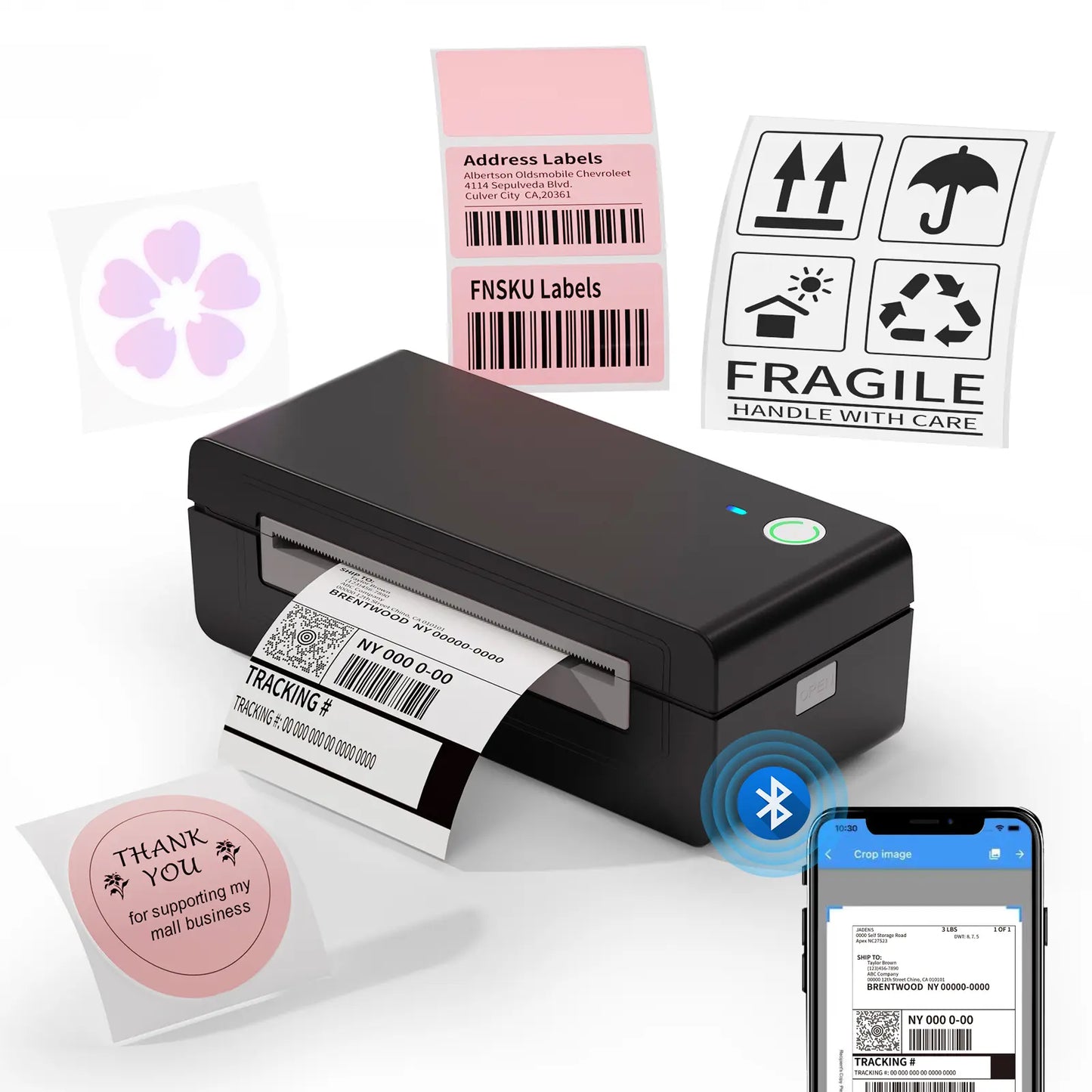 JADENS Bluetooth Thermal Label Printer – iOS/Android/PC, Etsy/Ebay/Shopify