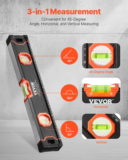VEVOR 6-Pc Magnetic Torpedo Level Set, Aluminum, Multi-Angle