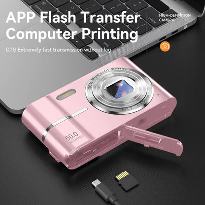 FHD 1080P Mini Digital Camera – 16X Zoom, Portable, SD Card Included, Perfect Gift for Teens & Students