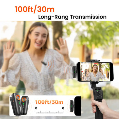Hohem MIC-01 Wireless Lavalier Mic, DSP Noise Cancel, 20H Battery