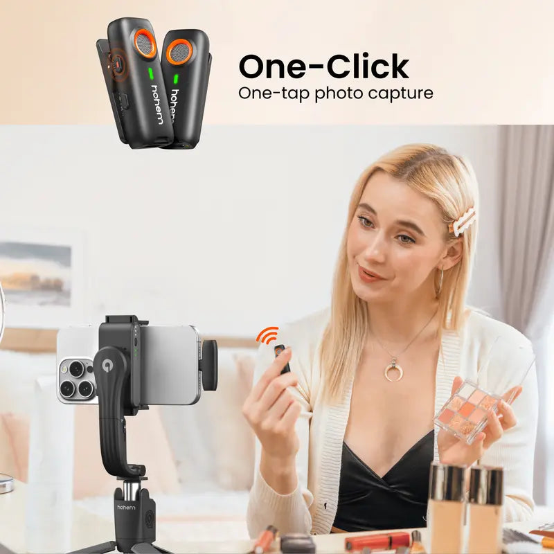 Hohem MIC-01 Wireless Lavalier Mic, DSP Noise Cancel, 20H Battery