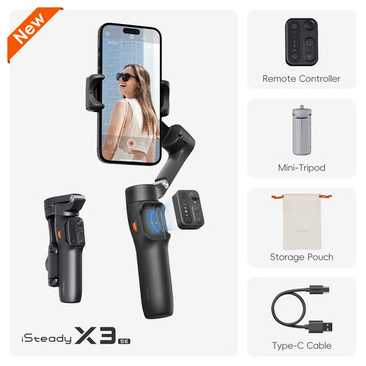 Hohem iSteady X3 SE Foldable 3-Axis Phone Gimbal w/ Remote